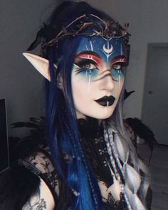 #fashion #aesthetic #makeupoftheday Nature Inspired Makeup, Cosplay Makeup Looks, Moon Elves, Dark Fairy Makeup, Viking Makeup, Witchy Makeup, Stunning Makeup Looks, Elf Cosplay