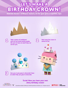 a birthday card with the words let's make a birthday crown