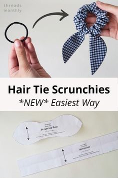 the instructions for how to make hair tie scrunches with new eisterst way