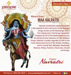 an advertisement for navratri day, which is celebrating the birth of maa kalarat