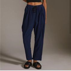 Comfy Versatile Harem Pants By Pilcro From Anthropologie. Nwt. Size Small But Meant To Fit Oversized. Baggy Indigo Pants For Summer, Blue Harem Pants With Relaxed Fit And Straight Leg, Blue Relaxed Fit Straight Leg Harem Pants, Relaxed Blue Bottoms For Daywear, Relaxed Cotton Denim Blue Bottoms, Casual Indigo Relaxed Fit Bottoms, Casual Relaxed Fit Indigo Bottoms, Casually Fitted Indigo Pants, Casual Indigo Pants With Loosely Fitted Hips