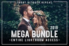 the mega bundle includes lightroom presets for wedding photos and video effects,