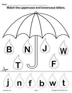 FREE Raindrop Letter Case Matching Worksheets A-Z! Letter Matching Worksheet, Kindergarten Coloring, Letter Matching Activities, Spring Worksheet, Creative Lesson Plans, Letter Case, Matching Worksheets, Letter Worksheets, Alphabet Crafts