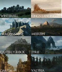 four different scenes from the lord of the rings movie, each with their own name