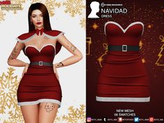 an image of a woman wearing a santa claus outfit and stockings on her chest, with the caption navidad dress