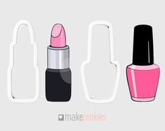 three different nail polishes are shown on a white and gray background with the words make cookies written below them