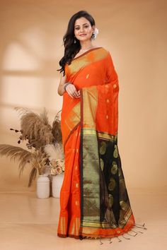 This Handloom Cotton-Silk Mango Buti sarees is very classy. This is Low light weight, easy to drape, and very elegant. The saree is made up of organic linen that gives this saree a glossy look and is good as partywear. All Over Handloom Cotton-Silk Buti Jamdni Saree Product details: jamdani's work is done on Cotton-Silk Buti Jamdani Saree Type: All Over Handloom Cotton-Silk Buti Jamdani Saree Saree Length: 5.5 meters Blouse Piece : Yes Saree Fabric: All Over Handloom Cotton-Silk Buti Jamdani Saree Color: As shown in the picture Work: weaving Pattern: Floral Occasion: Party Wear, Formal Wear, Festival Wear, Marriage Function Wear, Casual Wear, Regular Use. Washing Instructions: Dry Clean Only Fall and Pico: Yes Orange Handloom Pre-draped Saree, Orange Handloom Pre-draped Saree For Diwali, Bollywood Style Orange Handloom Pre-draped Saree, Bollywood Style Orange Saree In Slub Silk, Bollywood Orange Slub Silk Saree, Bollywood Style Orange Slub Silk Saree, Orange Bollywood Cotton Silk Saree, Diwali Orange Slub Silk Saree, Diwali Orange Handloom Pre-draped Saree