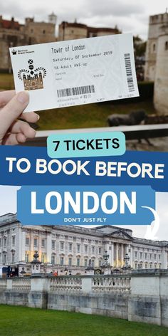 the london ticket is being held in front of buckingham palace