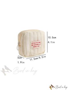 Bird in Bag - Small Makeup Bag Portable Storage with Student Headphone, Coin, and Pill Holders Pill Holder, Small Makeup Bag, Beige Pattern, Small Makeup, Portable Storage, Bird In Bag, Small Bags, Makeup Bag, Coin