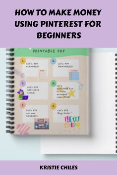 a notebook with the title how to make money using pinterest for beginners