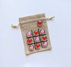 a small bag with hearts on it