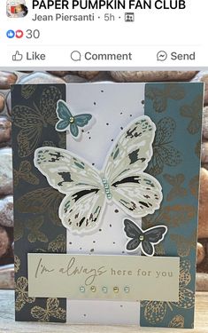 a card with some butterflies on it