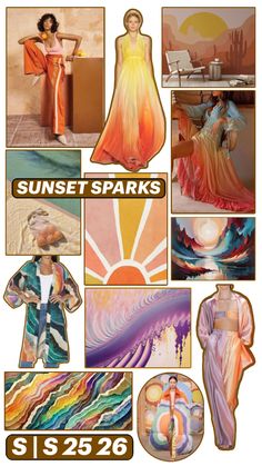 S | S 25 26 Fashion Print Moodboard Moodboard Art, Fashion Trending Moodboard, Saffron Orange, Orange Tones