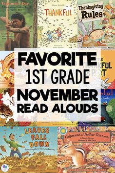 the cover of favorite 1st grade november read alouds