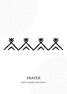 the cover art for prayer, featuring four arrows pointing up in different directions and three lines going through each other