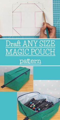 the instructions for how to make an easy storage bag with zippers and pockets on it