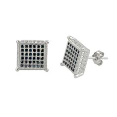 Sterling Silver Micropave Stud Earrings Black and White Cubic Zirconia CZ 10x10 If you are looking for a great selection of mens earrings- at very affordable prices check out www.jewelryland.com. If you like these high quality men's earrings please feel free to re-pin, like or leave a comment. Mens Diamond Stud Earrings, Hop Earrings, Mens Earrings, Stud Earrings Black, Men's Earrings, Black Stud Earrings, Mens Gold Jewelry, Fashion Man, White Gold Bracelet