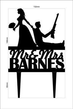 the silhouette of a man and woman sitting on top of a sign that says mr and mrs