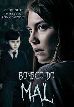 a movie poster for the film boneco do mal with two women standing in front of them