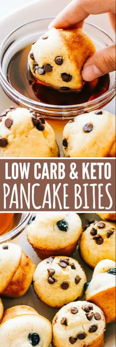 low carb and keto pancake bites on a plate