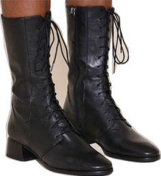 Elegant Formal Lace-up Boots With Low Heel, Elegant Lace-up Low Heel Boots For Formal Occasions, Elegant Lace-up Boots With Low Heel For Formal Occasions, Elegant Square Toe Lace-up Boots For Formal Occasions, Formal Leather Lace-up Boots With Square Toe, Elegant Leather Lace-up Boots With Square Toe, Elegant Formal Lace-up Boots, Medium Width, Elegant Lace-up Boots For Formal Occasions, Elegant Medium Width Lace-up Boots For Formal Occasions