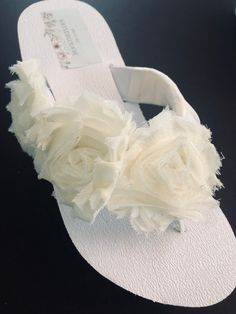 All Handmade Flip Flops and Wedges. Fabric Shabby Flowers offered in a variety of colors Offer Rush Orders Ships Internationally Contact Audrey in messages 24/7 ... Happy Shopping. Comfy Bridal Shoes, Bridal Flip Flops, Bridal Shoes Low Heel, Ivory Bridal Shoes, Wedding Flip Flops, Beach Wedding Shoes, Shabby Flowers, Bling Wedding, Ivory Bridal