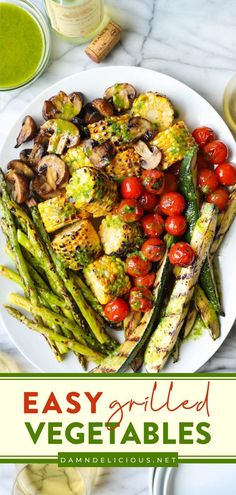 Want more simple appetizers? Give this summer grilling recipe a try! Served with a perfectly tangy, garlicky basil sauce, these quick and easy grilled vegetables are epic. Pin this for later!