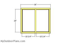 the measurements for an outdoor planter box, including two sides and one side is shown