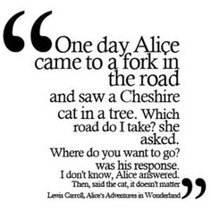 a poem written in black and white with the words one day alice came to a fork in the road