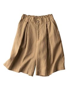 Uoozee Women Shorts, Wide Leg Linen Pants, Retro Summer, Shorts Casual, Linen Style, Elastic Waist Shorts, Vintage Shorts, Linen Shorts, Color Khaki