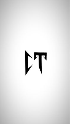 the letter t is made up of two black letters and one has an arrow on it