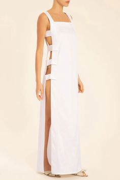 Solid Long Dress With Open Sides Backless Beach Dress With Side Slits, Sleeveless Maxi Dress With Side Slits For Beachwear, Beachwear Maxi Dress With Side Slits For Beach Cover-up, Backless Cutout Maxi Dress For Beach, Backless Beach Maxi Dress With Cutout, Beach Cover-up Dresses With Split, Split Beach Cover-up Dress, Asymmetrical Cutout Maxi Dress For Summer, Asymmetrical Maxi Dress For Beach