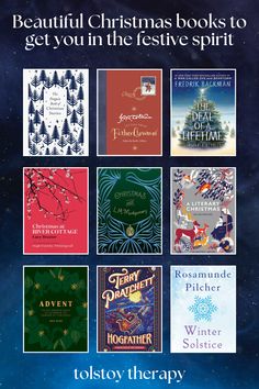 a poster with the words, beautiful christmas books to get you in the festive spirit