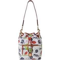 H 10.5" x W 5.25" x L 8.75" Outside zip pocket. Two inside slip pockets. One inside zip pocket. Inside keyhook. Drawstring closure. Detachable strap. Feet. Lined. Strap drop length 13". Drawstring Coat, Nfl Seahawks, Dooney & Bourke Bag, Workout Bags, Satchel Tote, Work Bags, Dooney & Bourke, Seattle Seahawks, Everyday Bag