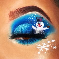 Frosty The Snowman Makeup, Snowman Makeup Looks, Creative Christmas Makeup Ideas, Snowman Makeup, Nails Painting, 2023 Hairstyles, Christmas Eyeshadow