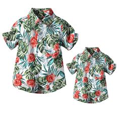 PRICES MAY VARY. 【Family Matching Hawaiian Outfit】This is a Hawaiian style family matching shirt for fathers, sons and brothers to wear with. It can be used to wear on vacation, photo shoots, family gatherings. It's also a thoughtful gift for Father's Day. 【Tropical Plant Print】Our men's beachwear boys Hawaiian shirts feature exclusive tropical floral and leaf prints. Get ready for a tropical vacation with these shirts that perfectly match the island vibe. 【Material】Crafted from a cotton blend, Boys Hawaiian Shirt, Trendy Family, Beach Wear Men, Hawaiian Outfit, Hawaiian Print, Hawaiian Style, Tropical Floral, Father And Son, Matching Shirts