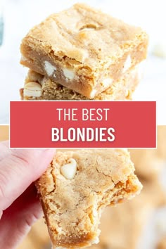 the best blondies are made with white chocolate and marshmallows in this recipe