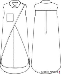 the front and back view of a dress with buttons on it, as well as an apron