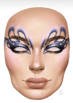 Drag Makeup Ideas, Cool Eyeshadow, Line Makeup, Future Makeup, Birthday Makeup Looks, Prom Eye Makeup, Makeup Face Charts, Face Charts