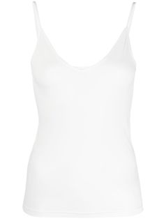 white stretch-design V-neck spaghetti straps straight hem Cream V-neck Tank Top, White Elastane Tank Top With Built-in Bra, White Stretch V-neck Camisole, White Camisole Top With Delicate Straps, White Elastane Tank Top, White Elastane Camisole Tank Top, White Tank Top With Built-in Bra, White V-neck Tank Top With Delicate Straps, White Tank Camisole With Delicate Straps