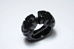 Buyer Will Receive 1 Piece Gorgeous Natural Black Onyx Hand Carved Rajasthani Design Single Gemstone Made Ring. you will really love it.you will gift it to your love ones and friends. Product Details Product Name -Natural Black Onyx Gemstone Made Ring Gemstone - Natural Black Onyx Quantity - 1 Piece 100% Natural ----------------------------------------------------------------------------- THIS BEAUTIFUL ITEM IS AVAILABLE ONLY ON ETSY -------------------------------------------------------------- Unique Black Obsidian Jewelry, Unique Black Ring For Anniversary, Handmade Black Jewelry For Wedding, Unique Black Anniversary Ring, Black Carved Round Rings, Carved Black Rings As Gift, Carved Black Rings For Gift, Black Carved Jewelry Gift, Black Carved Round Jewelry