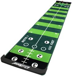 PRICES MAY VARY. 100% Polyester Imported PRACTICE PUTTING ANYWHERE - This 10 foot putting mat is perfect for any golfer's home; designed to fit in your office, living room, backyard, or anywhere else you can find a flat surface; get ready for lower scores on the golf course UNIQUE FEATURES - The Varispeed Putting System includes features you won't find anywhere else; adjustable speeds let you choose from 4 Stimp tested speeds ranging from 7.5-13 on one indoor putting green; plus, with visible ba Indoor Mini Golf, Golf Mats, Used Golf Clubs, Miniature Golf, Golf Club Sets, Putt Putt, Golf Tips