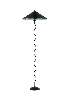 a black floor lamp on a white background