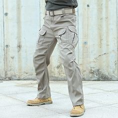 Season:Spring   Fall; Fabric:Polyester; Gender:Men's; Style:Sports,Fashion; Occasion:Holiday,Daily,Casual; Fit Type:Regular Fit; Function:Wearable; Waistline:Mid Waist; Pattern:Plain; Design:Buttons,Multi Pocket; Pants Type:Cargo Pants,Tactical Pants,Cargo Trousers; Fly Type:Zipper,Button; Front page:FF; Listing Date:11/17/2023; Hips:; Length:; Waist: Tactical Khaki Bottoms For Outdoor Activities, Khaki Pants For Outdoor Activities, Khaki Full Length Pants For Outdoor Activities, Full Length Khaki Pants For Outdoor Activities, Khaki Techwear Bottoms For Outdoor Activities, Combat Style Cargo Pants For Outdoor, Combat Style Full Length Cargo Pants For Outdoor, Cheap Cargo Pants, Tuxedo Shirt Men