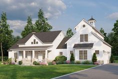 this is an artist's rendering of the farmhouse style home