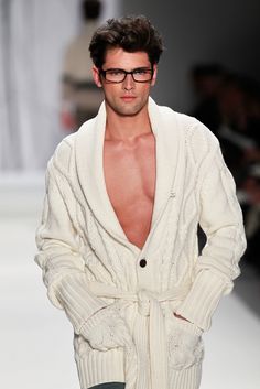 2011 Fashion Trends, Model Profiles, Top Design Fashion, Chunky Knit Cardigan, Perry Ellis, Cable Knit Cardigan, Mens Fall