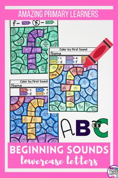 the beginning sounds and lowercase letters are included in this printable alphabet worksheet