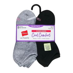 Step into ultimate comfort with this moisture-wicking and cushioned no-show Hanes socks. Step into ultimate comfort with this moisture-wicking and cushioned no-show Hanes socks. Includes 8 pairs of socks X-Temp technology automatically adjusts cooling & moisture control Moisture-wicking Comfortable toe seam provides a smooth, virtually seamless fit Full bottom cushion provides comfort Style #HWUCN8FIT & SIZING Sock size 9-11 fits shoe size 5-9 One size fits most No-ShowFABRIC & CARE Polyester, spandex Machine wash Imported Color: Multicolor. Gender: female. Age Group: adult. Moisture-wicking Stretch Comfortable Socks, Comfortable Moisture-wicking Stretch Socks, Comfortable Stretch Moisture-wicking Socks, Casual Moisture-wicking Comfortable Socks, Comfortable No-show Sweat-resistant Socks, Casual Socks With Arch Support, Hanes Socks, No Show Socks, Comfort Style