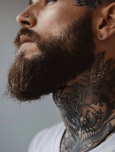 The Medium Beard: A Showcase of 46 Dynamic Styles for Every Man Faded Beard, Medium Beard Styles, Swept Back Hair, Beard Wax, Beard Fade, Beard Men, Detailed Tattoo, Long Beards, Beard Styles For Men