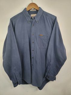 Woolrich Original Outdoorwear Button down Men's Large Blue Long Sleeve. Mens Long Sleeve Shirts, Long Sleeve Men, Long Sleeve Outfits, Sleeve Men, Mens Shirt, Blue Long Sleeve, Shirt Long Sleeve, Cotton Dress, Cotton Dresses